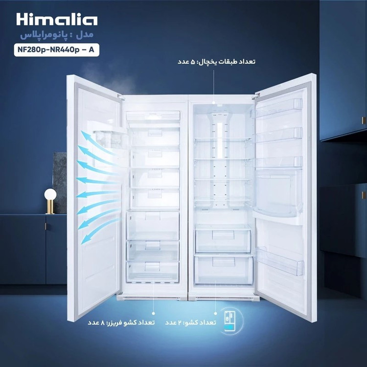 یخچال فریزر دوقلو هیمالیا مدل پاناروما پلاس _ +NR440p+ / NF280p